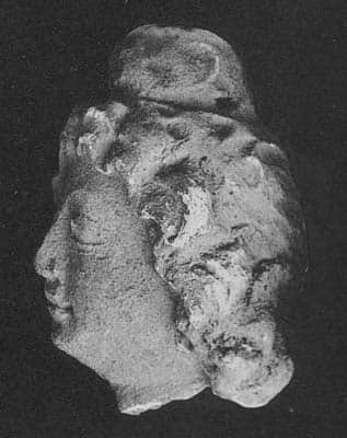 Head of god Brahma or a young brahman
