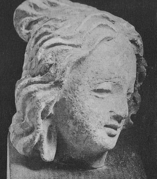 Head of god Brahma or a young brahman