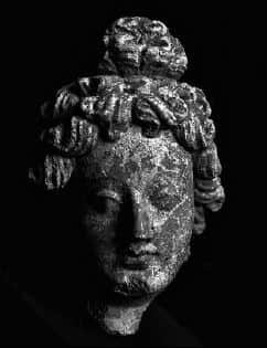 Head of god Brahma or a young brahman