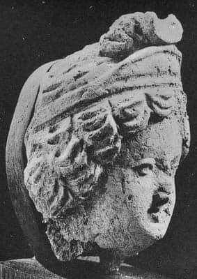 Head of a deity, probably the god Indra