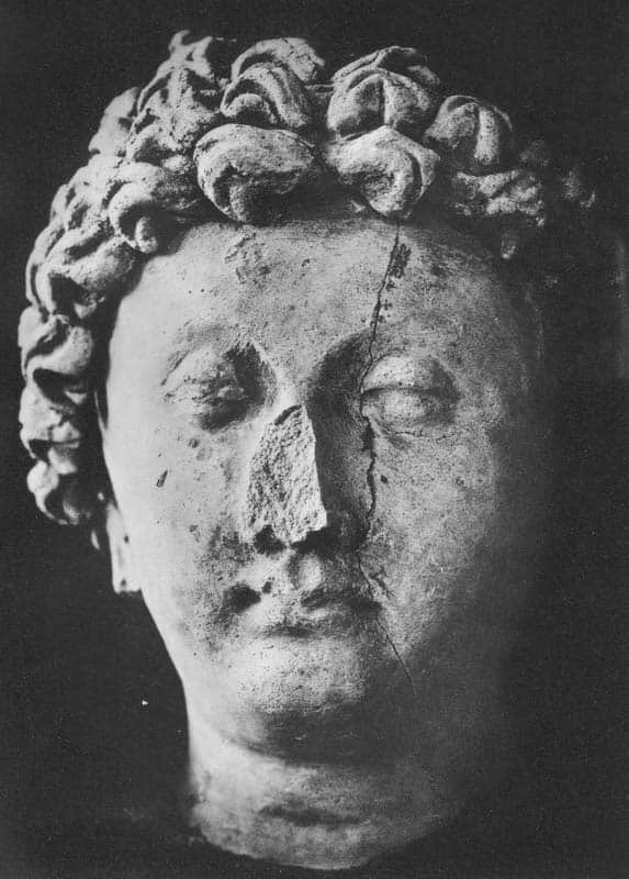 Head of god Brahma, a young brahman or a Bodhisattva