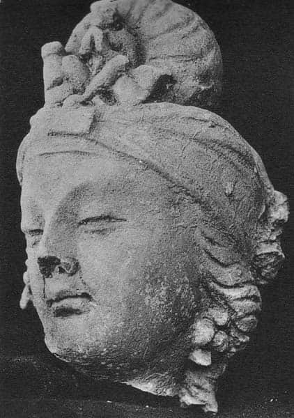 Head of god Indra or a Bodhisattva / Avalokiteśvara (?)