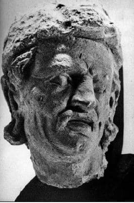 Figure in Stucco: Head of Warrior, Bāgh Gaï, Hadda