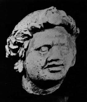 Figure in Stucco: Head of Warrior, Bāgh Gaï, Hadda