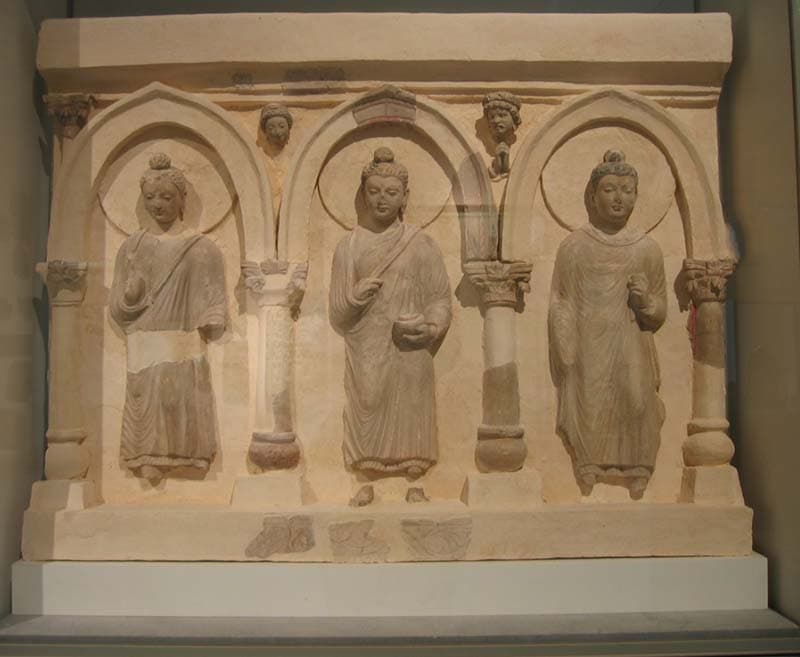 Figure in Stucco: Head of a donor, or god Indra, Bāgh Gaï, Hadda