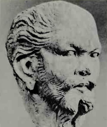 Figure in Stucco: Head of Brahman, Haḍḍa, lost location, Hadda
