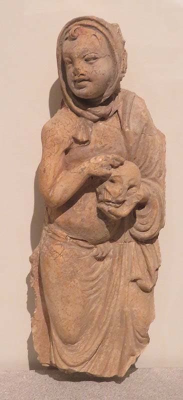 Figure in Stucco: Bhikṣus Monks, Novice with a lock of hair, Tapa Kalān, Hadda