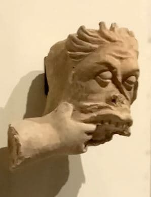 Figure in Stucco: Head of Demon, Tapa Kalān, Hadda