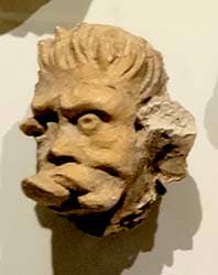 Figure in Stucco: Head of Demon, Tapa Kalān, Hadda