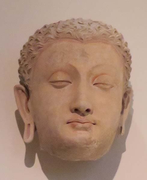 Figure in Stucco: Head of Buddha, Tapa Kalān, Hadda
