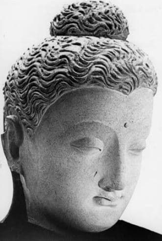 Figure in Stucco: Head of Buddha, Tapa Kalān, Hadda
