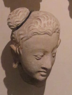 Figure in Stucco: Head of Buddha, Tapa Kalān, Hadda
