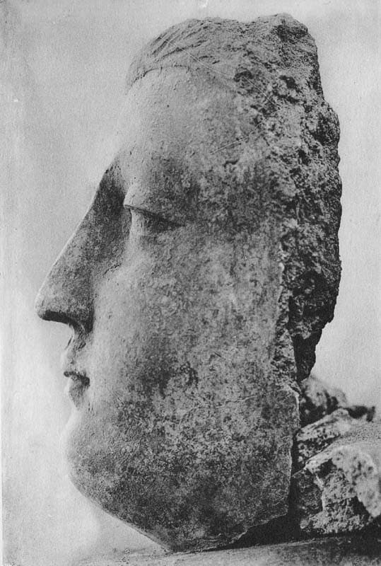 Figure in Stucco: Head of Buddha, Tapa Kalān, Hadda