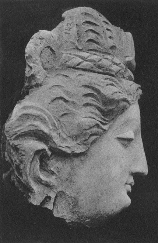 Figure in Stucco: Head of Bodhisattva, Tapa Kalān, Hadda