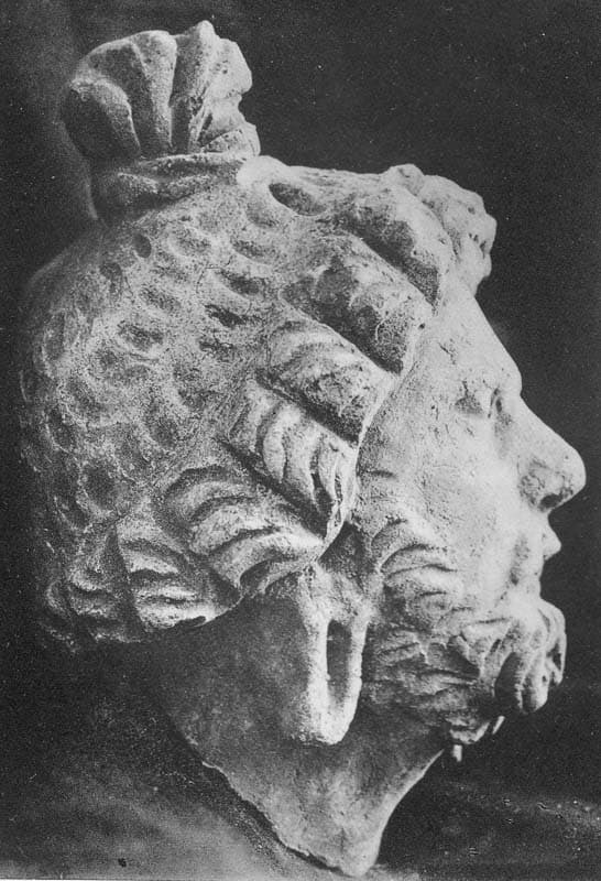 Figure in Stucco: Bust of Brahman, Tapa Kalān, Hadda