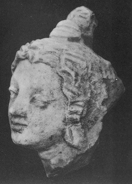 Figure in Stucco: Head of Bodhisattva, Tapa Kalān, Hadda