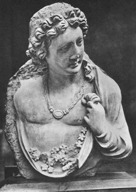 Bust of Genius with Flowers