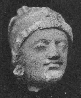 Figure in Stucco: Head of a young donor, Tapa-i Kafarihā, Hadda