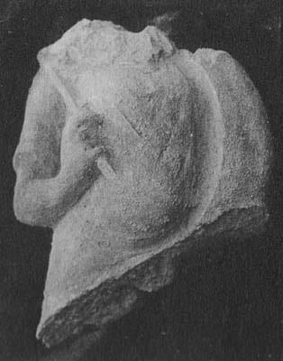 Figure in Stucco: Bust of Warrior, Tapa Kalān, Hadda