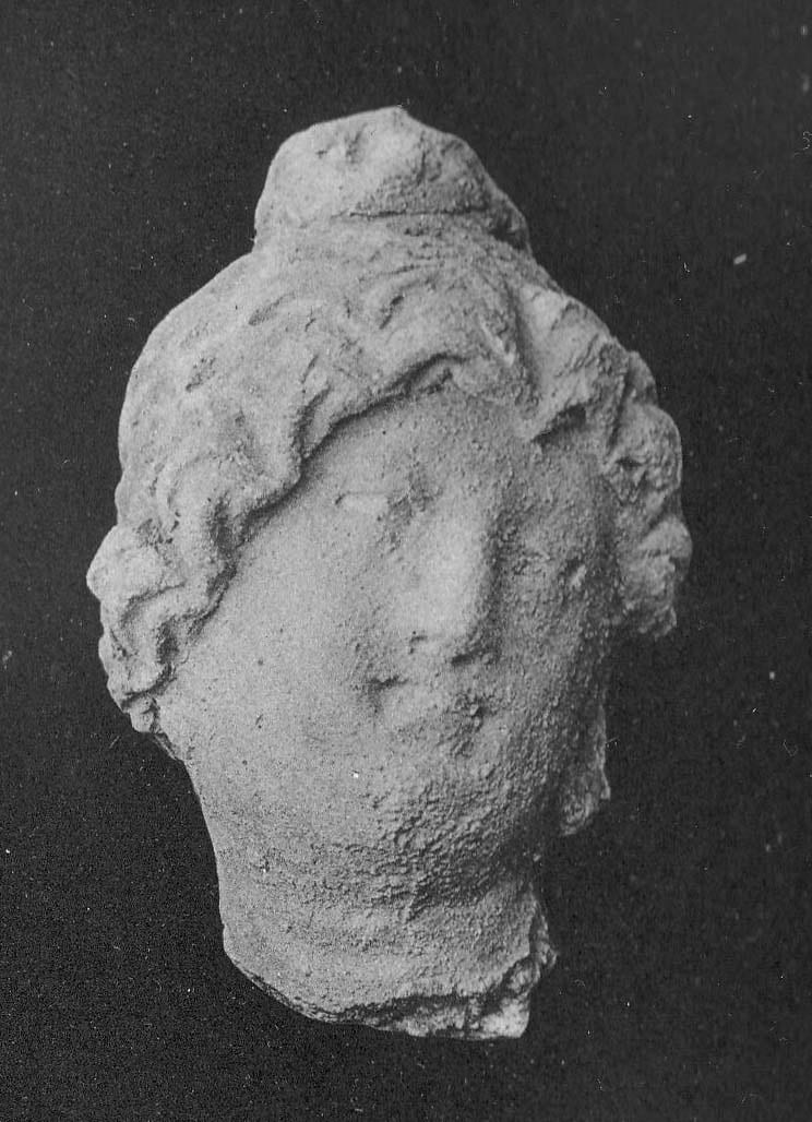 Figure in Stucco: Head of Bodhisattva, Tapa Kalān, Hadda