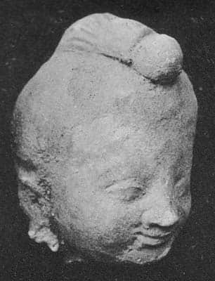 Head of Monk Bhikṣu, Novice with a lock of hair