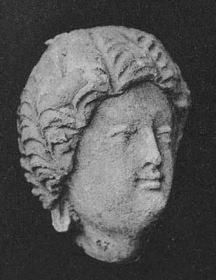 Figure in Stucco: Head of Bodhisattva, Tapa-i Kafarihā, Hadda