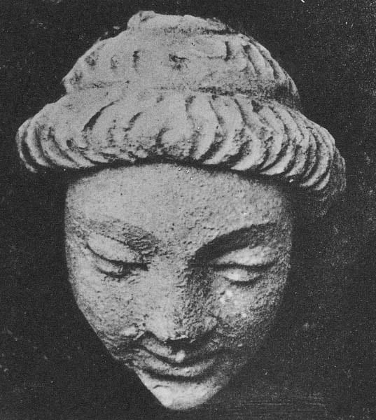 Figure in Stucco: Head of Genius, Tapa-i Kafarihā, Hadda