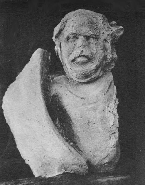 Figure in Stucco: Bust of Warrior, Tapa Kalān, Hadda