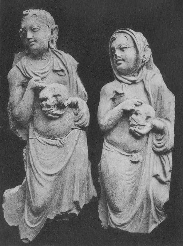 Bhikṣus Monks, Novice with a lock of hair