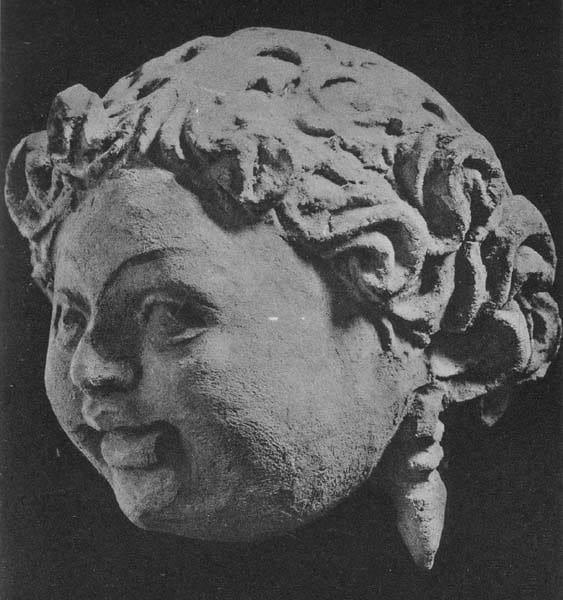 Figure in Stucco: Head of a young Donor, Tapa Kalān, Hadda