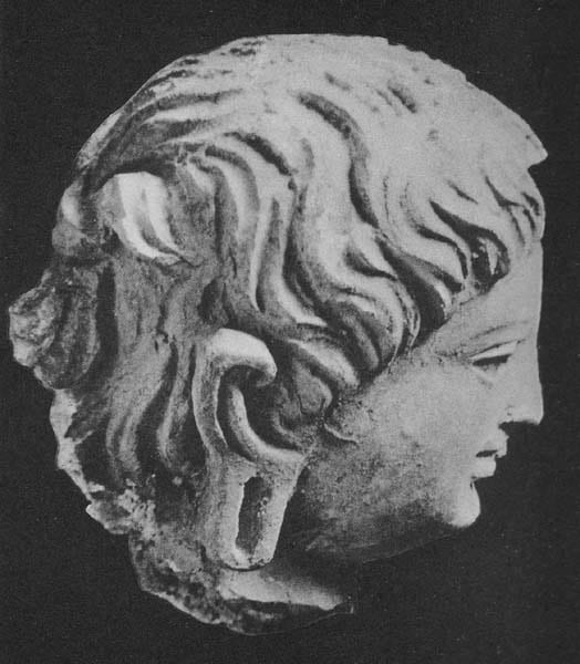 Figure in Stucco: Head of a young Donor, Tapa Kalān, Hadda