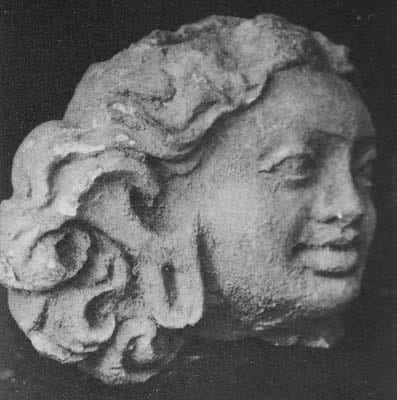 Figure in Stucco: Head of Genius, Tapa Kalān, Hadda
