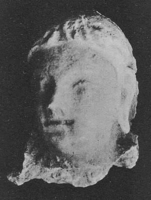 Figure in Stucco: Head of Demon, Tapa Kalān, Hadda