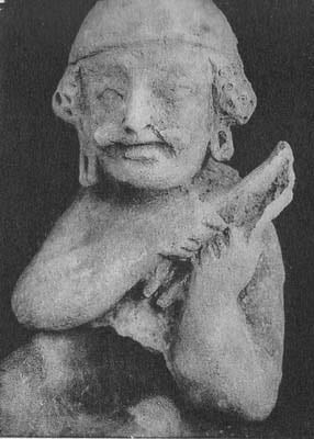 Figure in Stucco: Bust of Demon, Tapa Kalān, Hadda